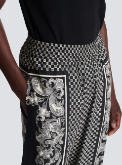 Balmain Mini Monogram Paisley Print Trousers