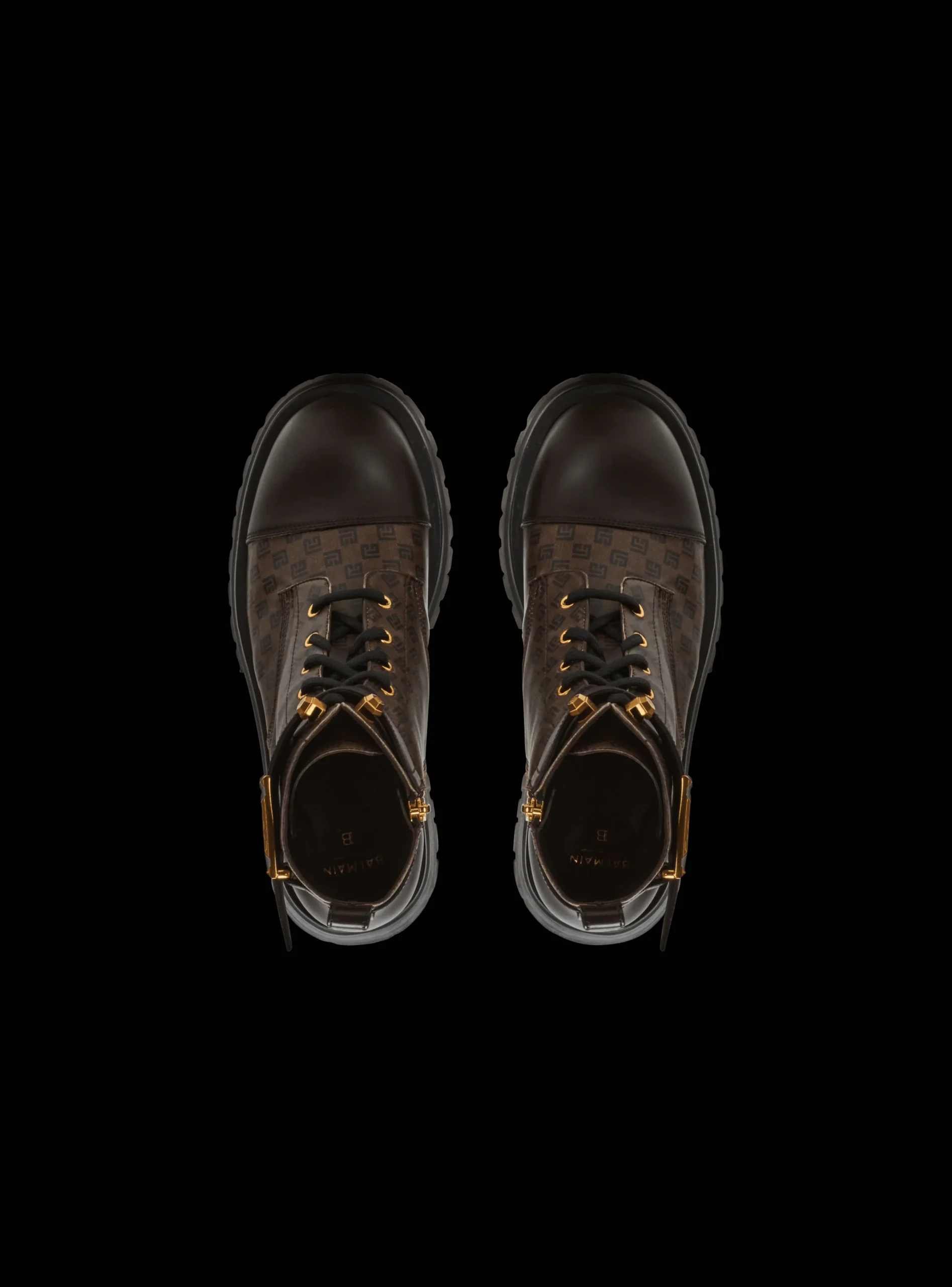 Women Balmain Mini Monogram Romy Army Boots
