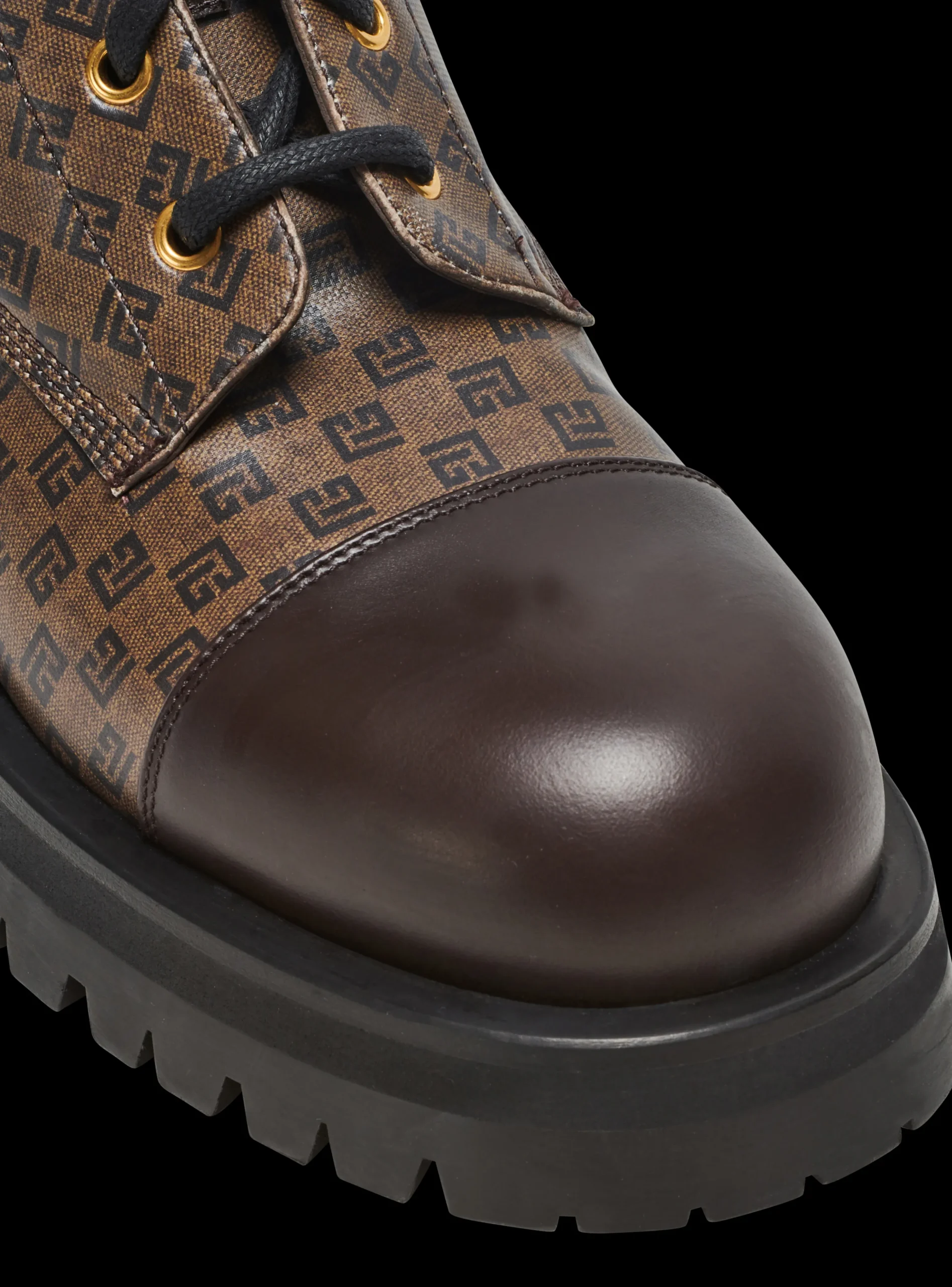 Women Balmain Mini Monogram Romy Army Boots