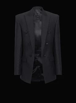 Balmain Mini Monogram Satin Jacket
