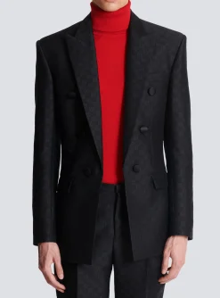 Balmain Mini Monogram Satin Jacket