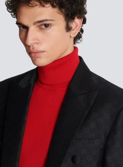 Balmain Mini Monogram Satin Jacket