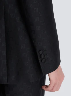Balmain Mini Monogram Satin Jacket