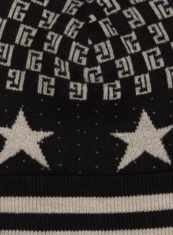 Balmain Mini Monogram Stars Beanie