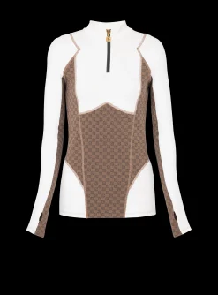 Women Balmain Mini Monogram Technical Top
