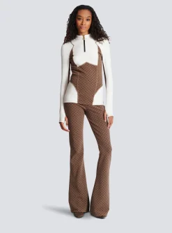 Women Balmain Mini Monogram Technical Top
