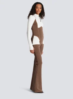 Women Balmain Mini Monogram Technical Top