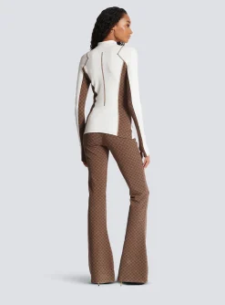 Women Balmain Mini Monogram Technical Top