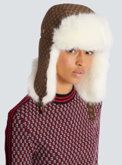 Women Balmain Mini Monogram Trapper Hat