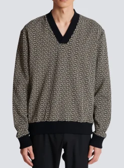 Balmain Mini Monogrammed Jacquard Sweatshirt