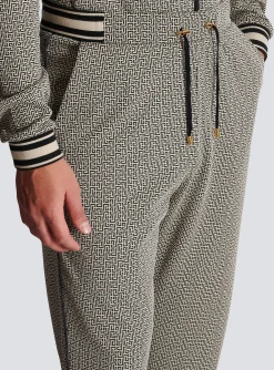 Balmain Mini Monogrammed Jacquard Joggers