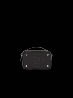 Balmain Mini Reporter Bag In Canvas And Leather