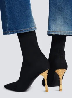 Women Balmain Moneta Knit Ankle Boots