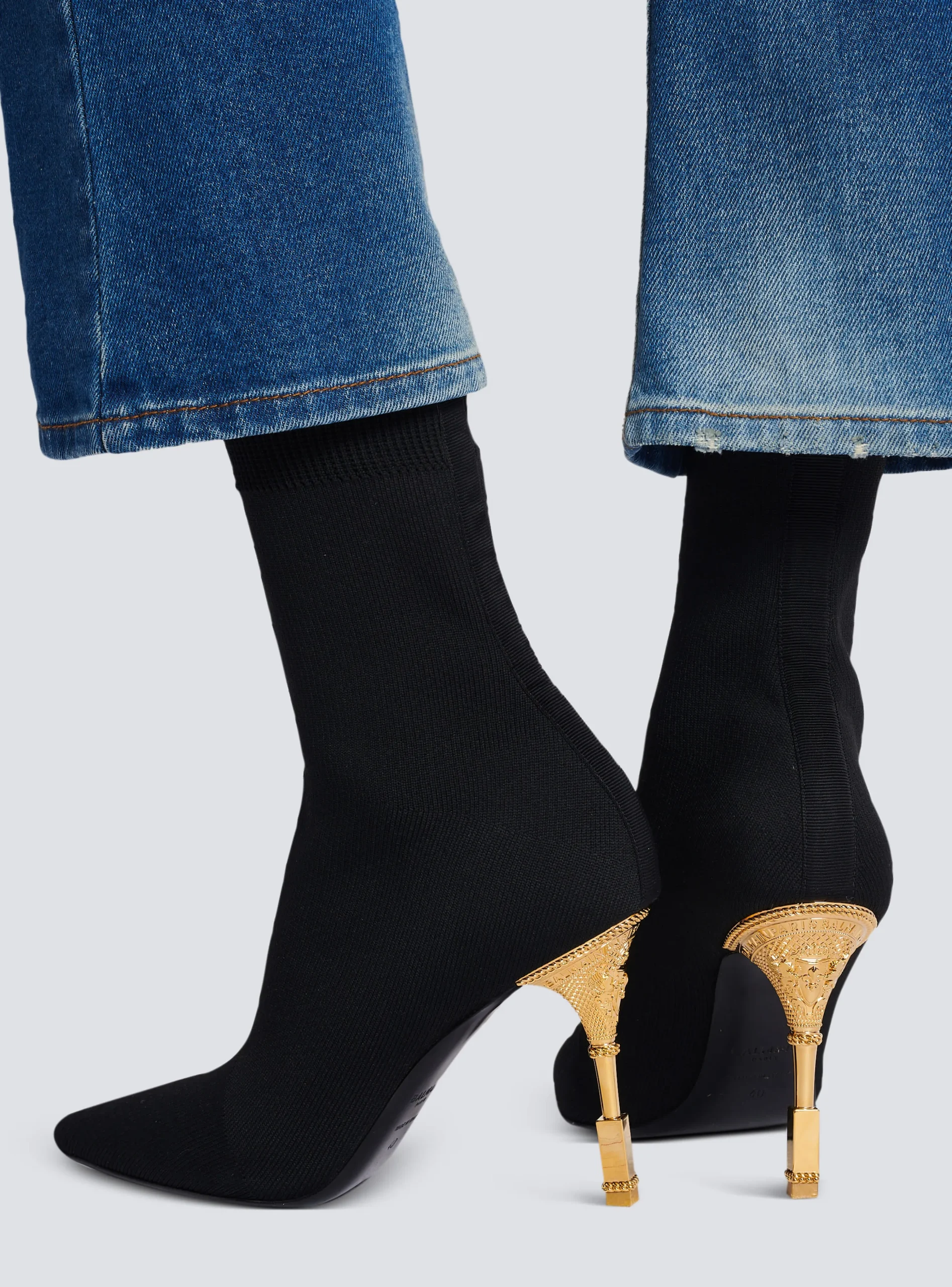 Women Balmain Moneta Knit Ankle Boots
