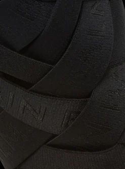 Women Balmain Moneta Leather And Elastic  sandals With Logo
