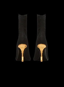Women Balmain Moneta Monogram Knit Ankle Boots