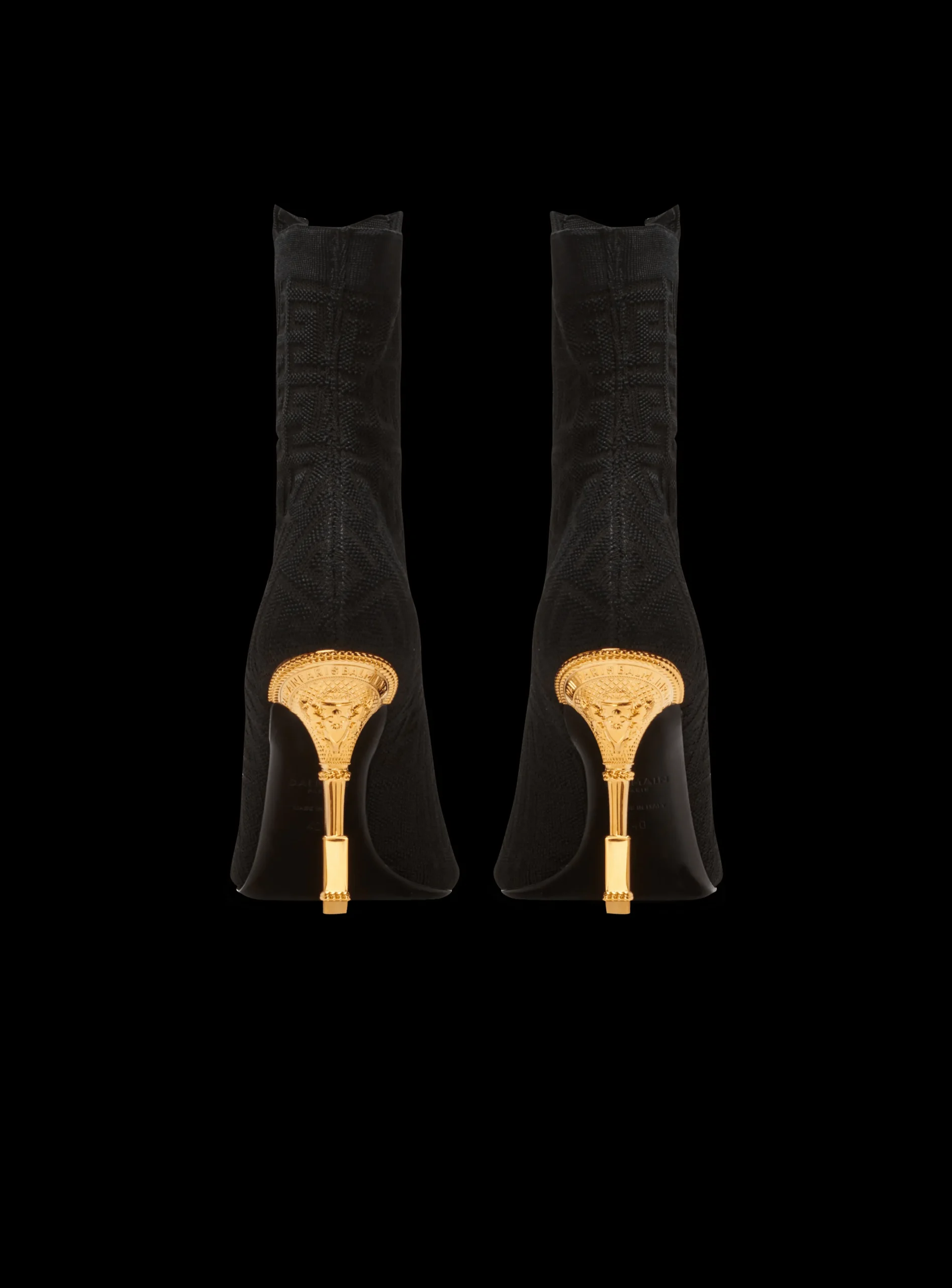 Women Balmain Moneta Monogram Knit Ankle Boots