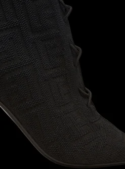 Women Balmain Moneta Monogram Knit Ankle Boots