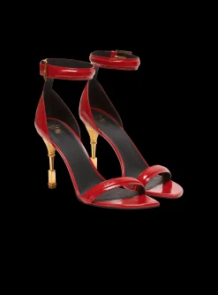 Women Balmain Moneta Patent Leather Sandals