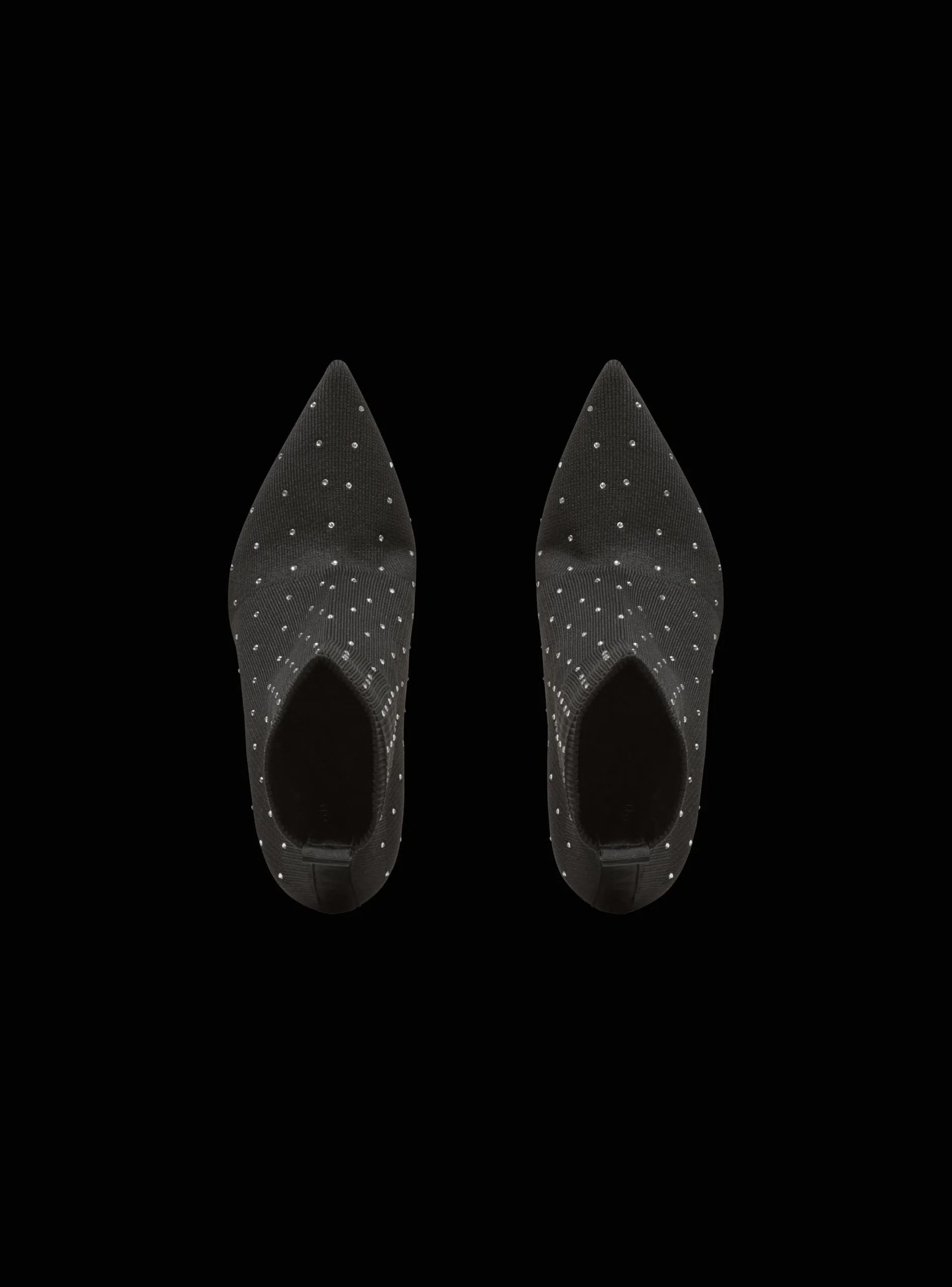 Women Balmain Moneta Rhinestoned Knit Ankle Boots