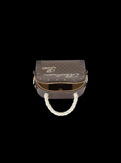 Women Balmain Monogram Canvas And Leather Make Up Bag