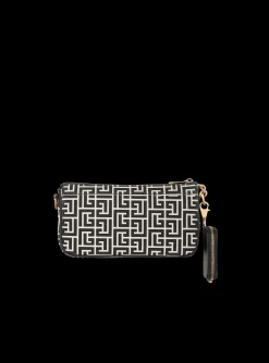 Women Balmain Monogram Canvas B-Army Clutch Bag