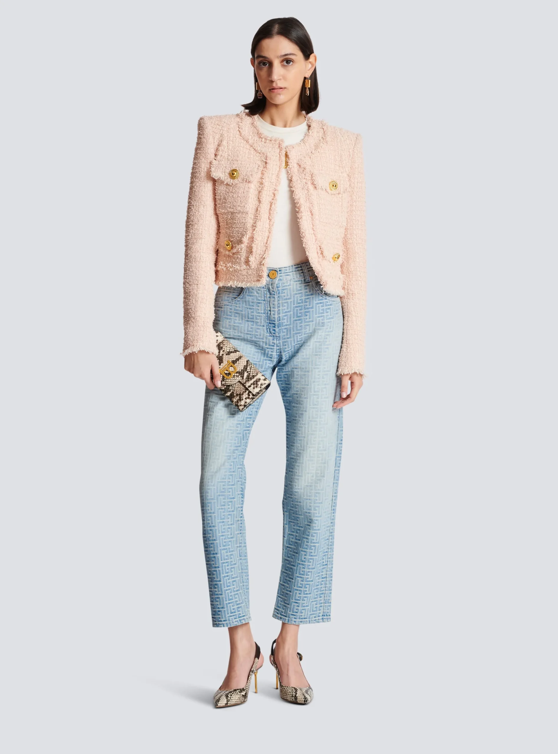 Women Balmain Monogram Classic Jeans