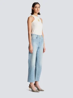 Women Balmain Monogram Classic Jeans