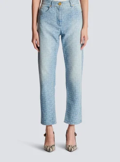 Women Balmain Monogram Classic Jeans