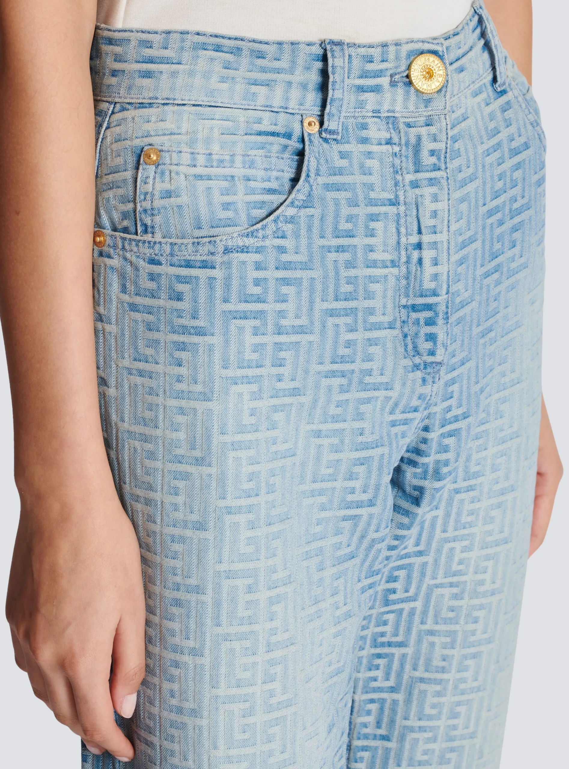 Women Balmain Monogram Classic Jeans