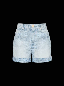 Women Balmain Monogram Denim Short