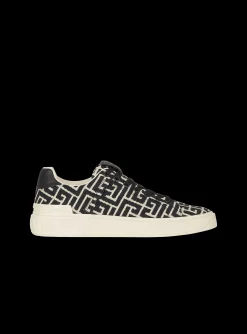 Balmain Monogram Jacquard B-Court Sneakers