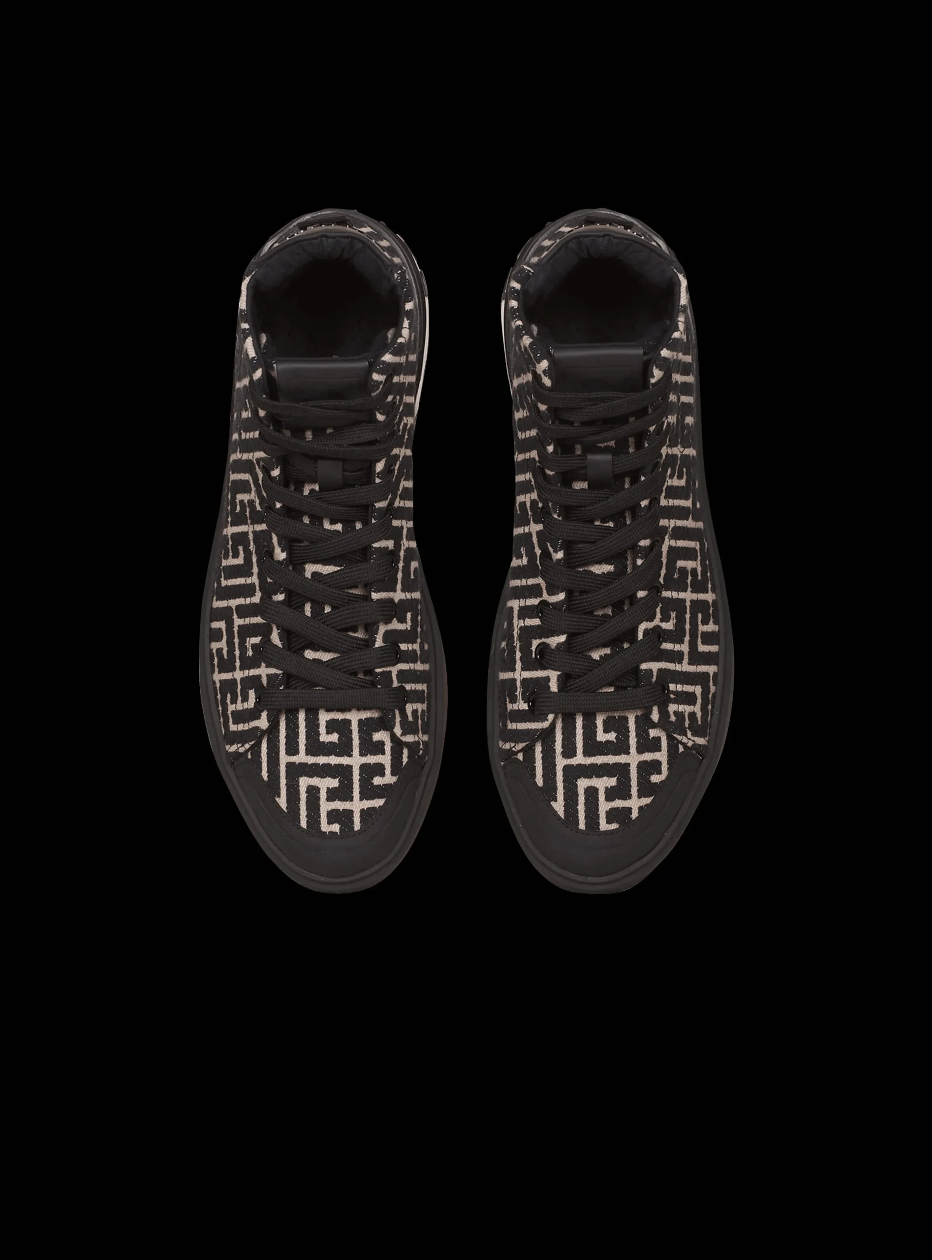 Balmain Monogram Jacquard B-Court High-top Sneakers