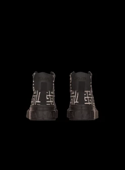 Balmain Monogram Jacquard B-Court High-top Sneakers