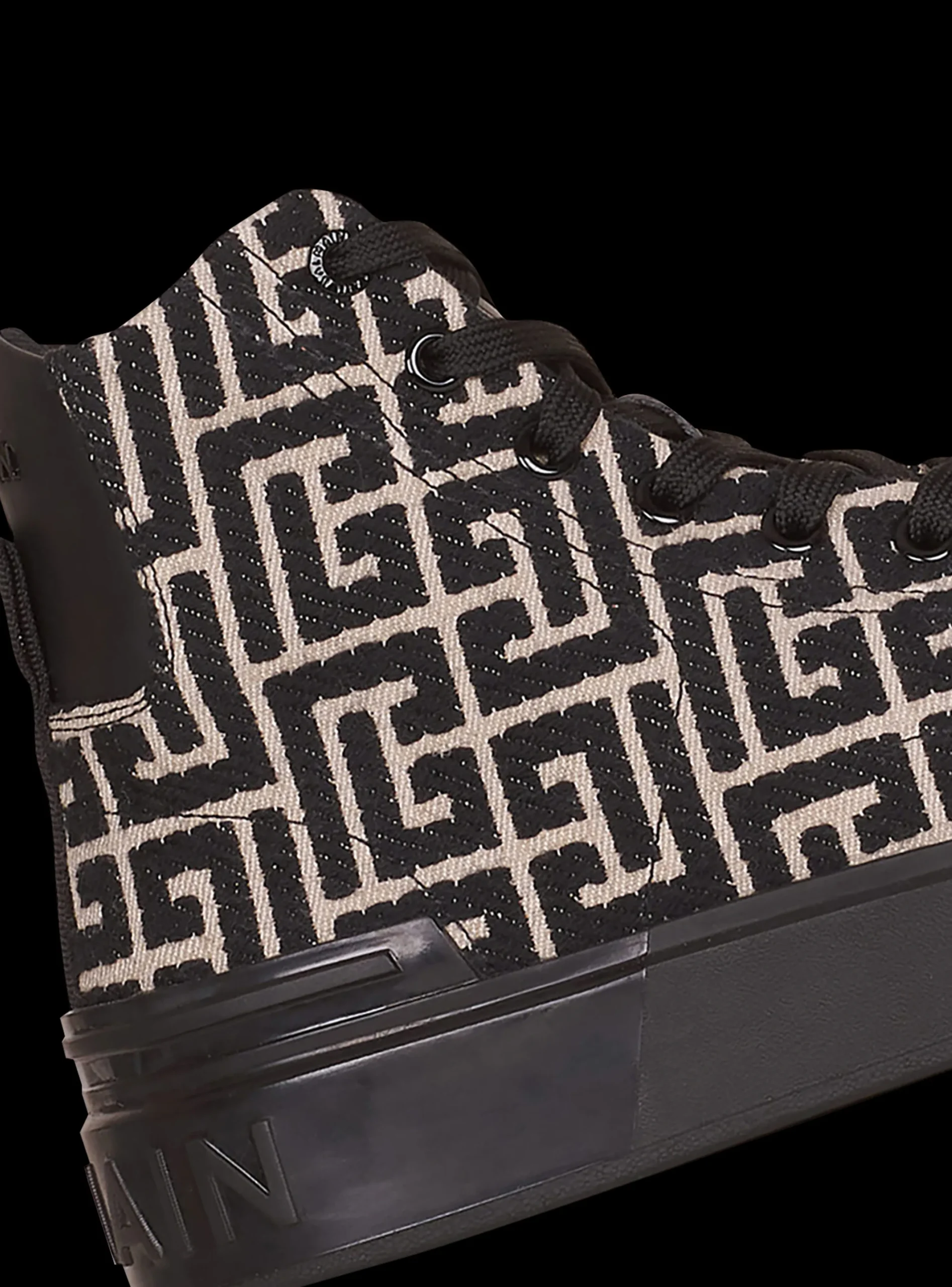 Balmain Monogram Jacquard B-Court High-top Sneakers