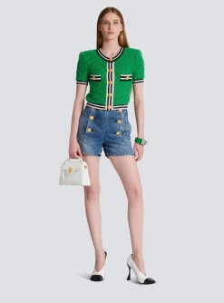 Women Balmain Monogram Knit Cardigan