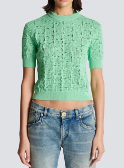 Women Balmain Monogram Knit Jumper