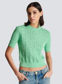 Women Balmain Monogram Knit Jumper