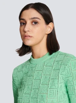 Women Balmain Monogram Knit Jumper