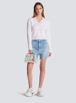 Women Balmain Monogram Knit Polo