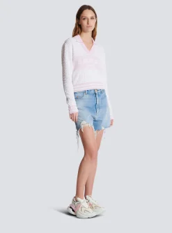Women Balmain Monogram Knit Polo