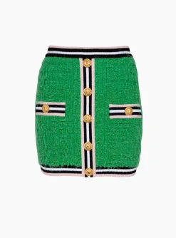 Women Balmain Monogram Knit Skirt
