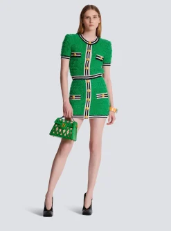 Women Balmain Monogram Knit Skirt