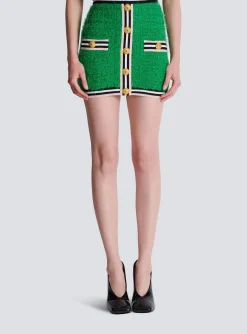 Women Balmain Monogram Knit Skirt