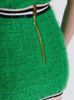 Women Balmain Monogram Knit Skirt