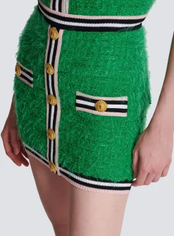 Women Balmain Monogram Knit Skirt