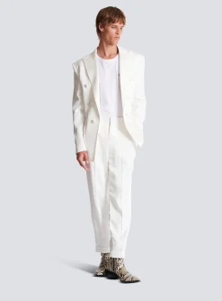 Balmain Monogram Satin Trousers