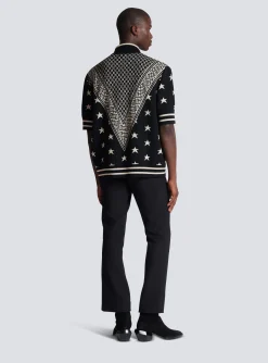 Balmain Monogram Stars Polo Shirt