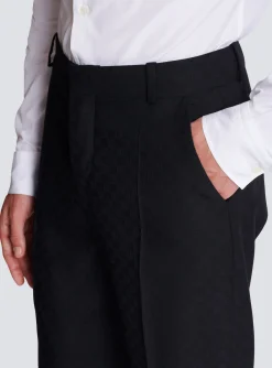 Balmain Monogram Wool Trousers