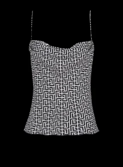 Women Balmain Monogrammed Cami Top